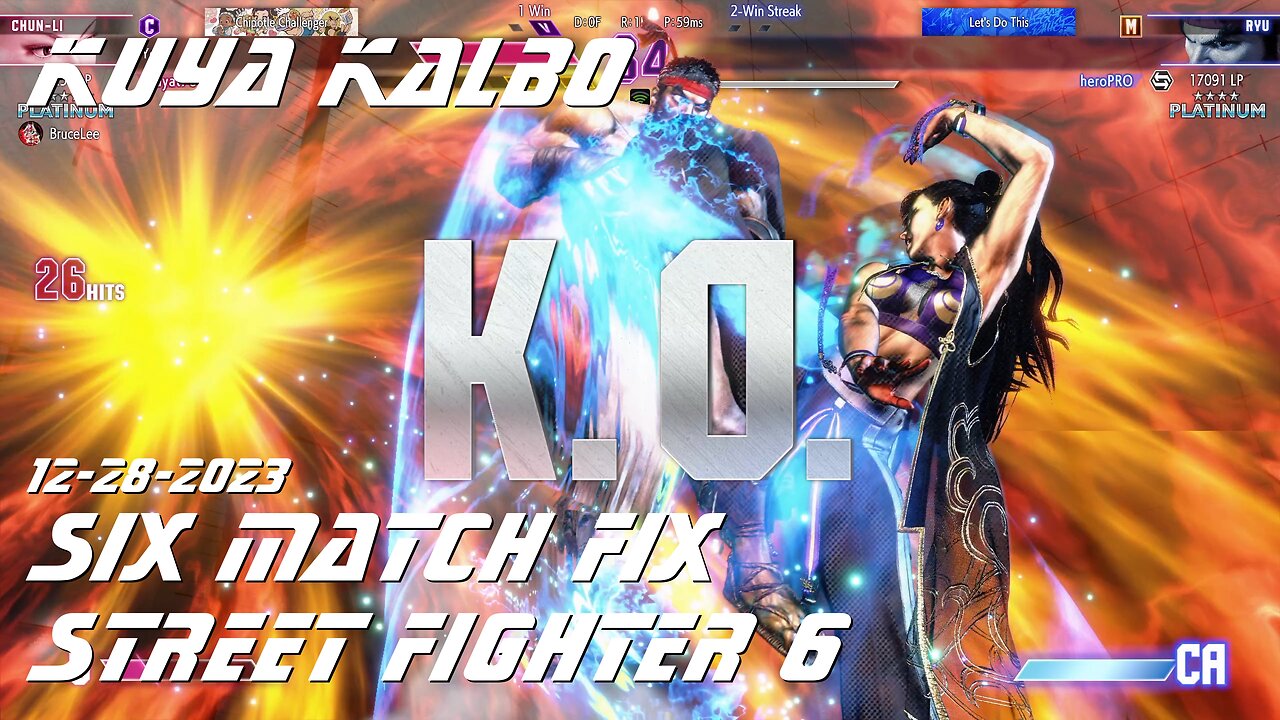Kuya Kalbo Six Match Fix with Chun Li on Street Fighter 6 as Puyat 12-28-2023.