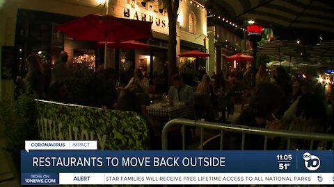 Restaurants forced to move back outside due to purple tier