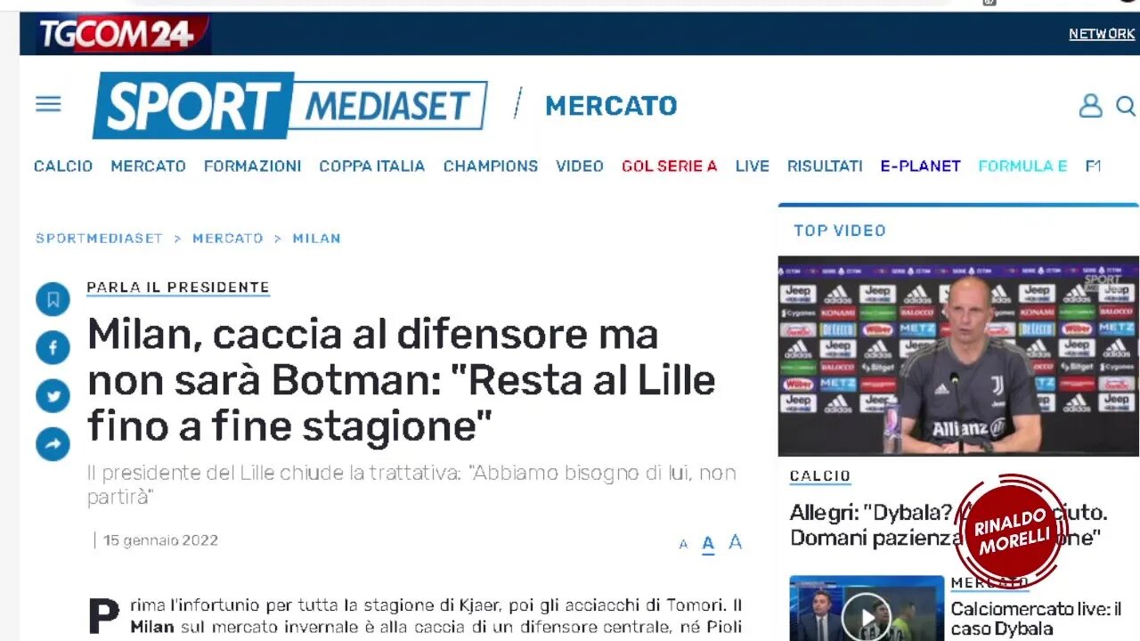 Sfumato BOTMAN, nome suggerito da un amico del canale per la difesa! 15.01.2022