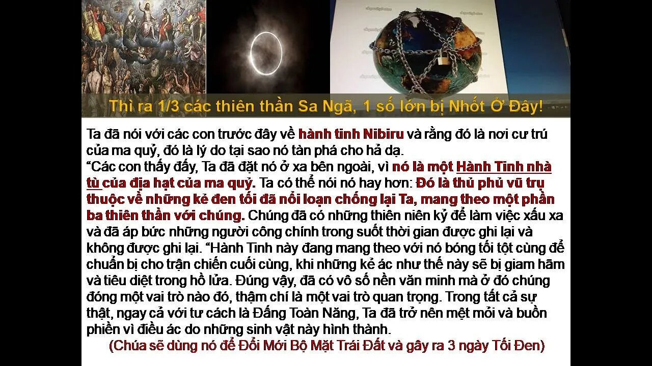 Hành Tinh Ngục Tù Nibiru, Sự Tẩy Rửa Trái Đất và Vương Quốc Hòa Bình sắp tới của Ta Ngự Tri.