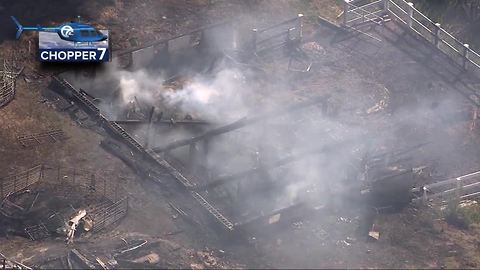 Barn fire in Milan