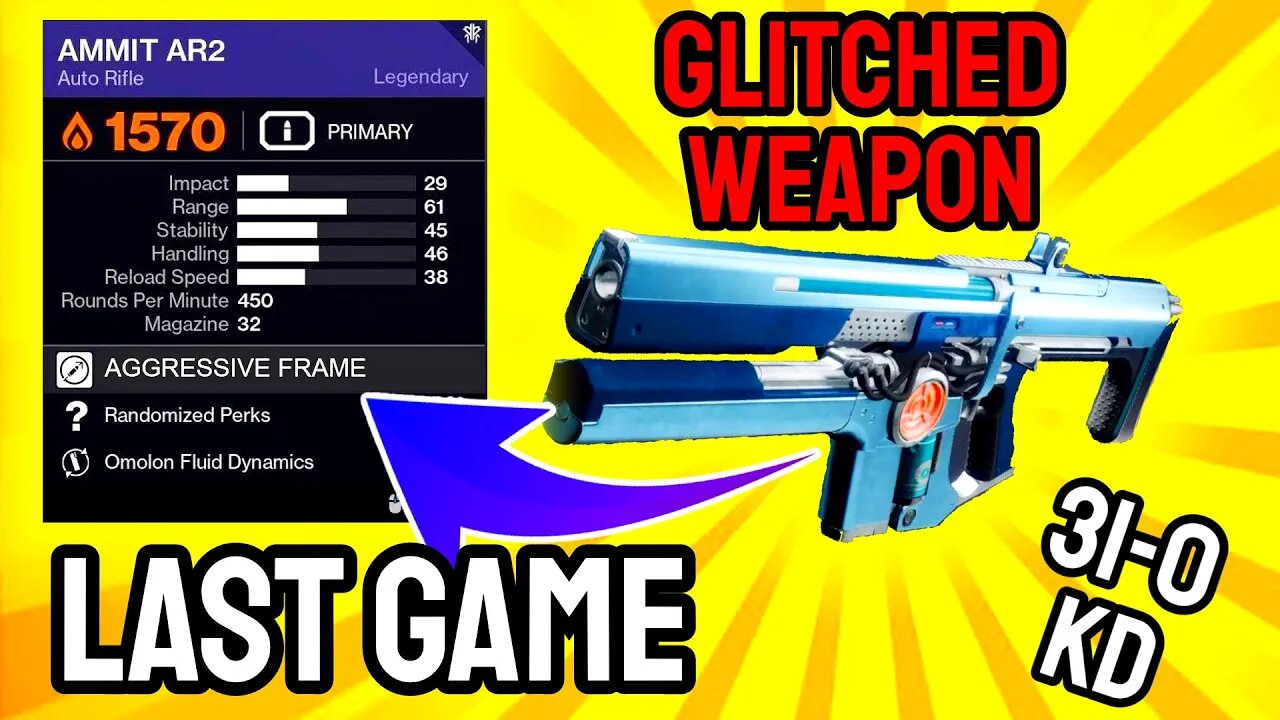 FINAL Destiny 2 Fun Gun Crucible Match: 31-0 UNDEFEATED!? | Last Match Using Glitched Weapon Ammit