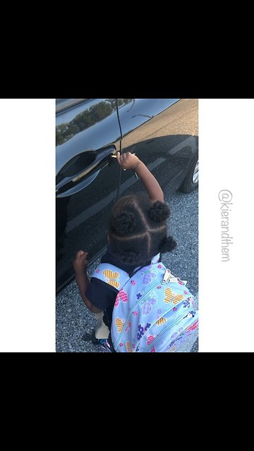 Little Girl Throws Tantrum Because She Can't Drive Home From School