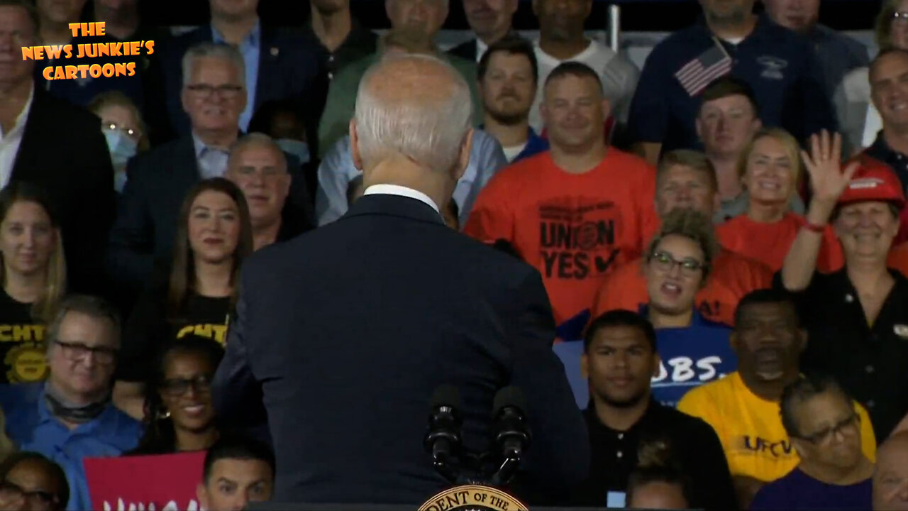 True Friend Biden: When his only audience in the event are a small group of cheerleaders behind him.