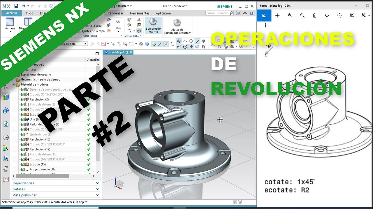 NX Siemens Revolve Operation tutorial