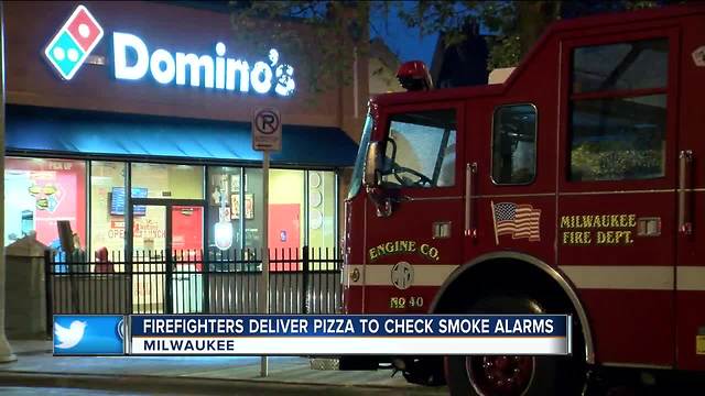 Milwaukee firefighters deliver free pizza for working smoke detectors