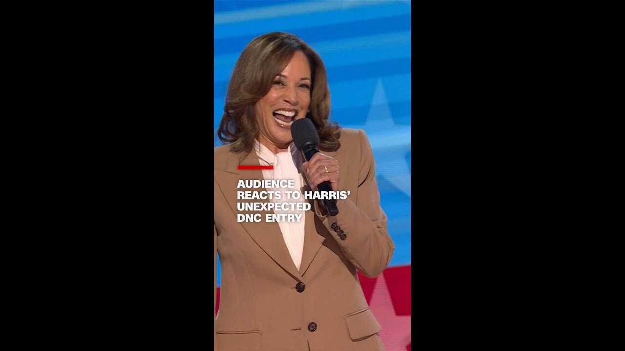 Audience reacts to Harris’ unexpected DNC entry