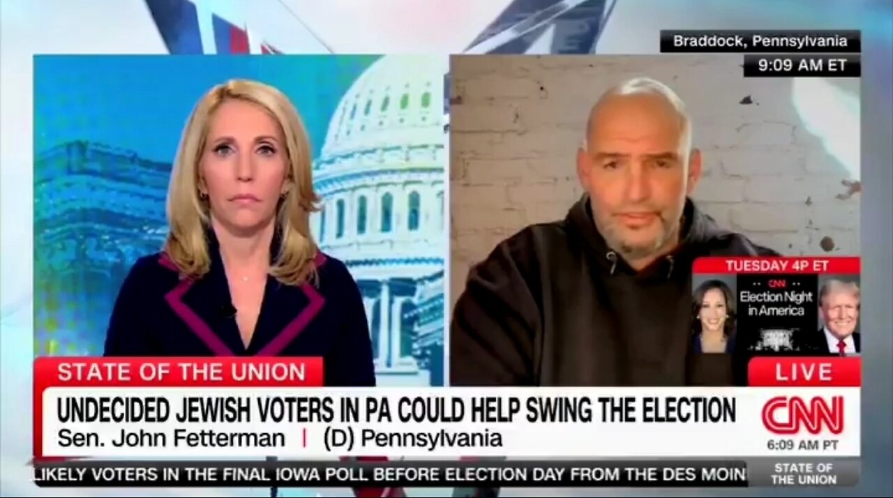 Sen John Fetterman Dodges On Why Jewish Voters Should Support Kamala