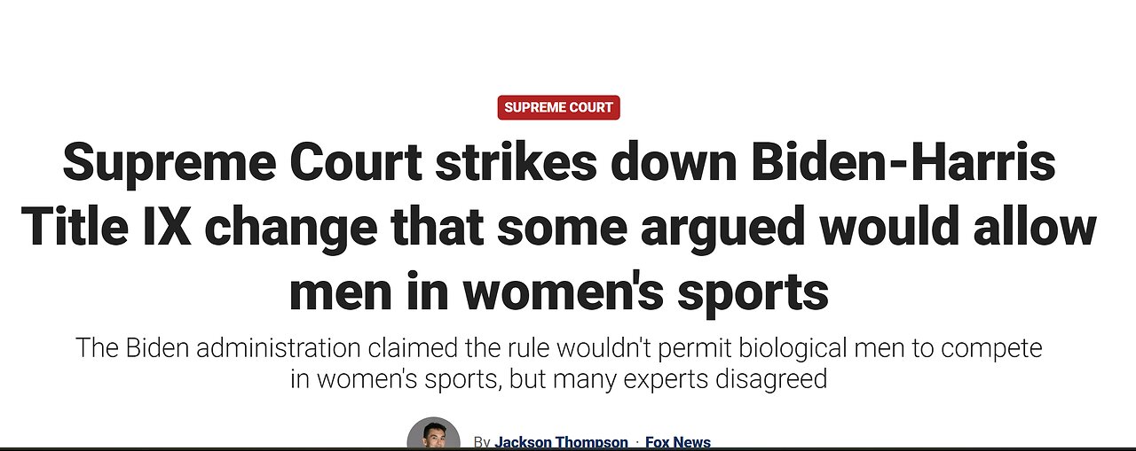 Title IX Triumph: Protecting Women’s Sport... Supreme Court 5-4 decision Against #BidenHarrisRegime