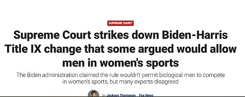 Title IX Triumph: Protecting Women’s Sport... Supreme Court 5-4 decision Against #BidenHarrisRegime