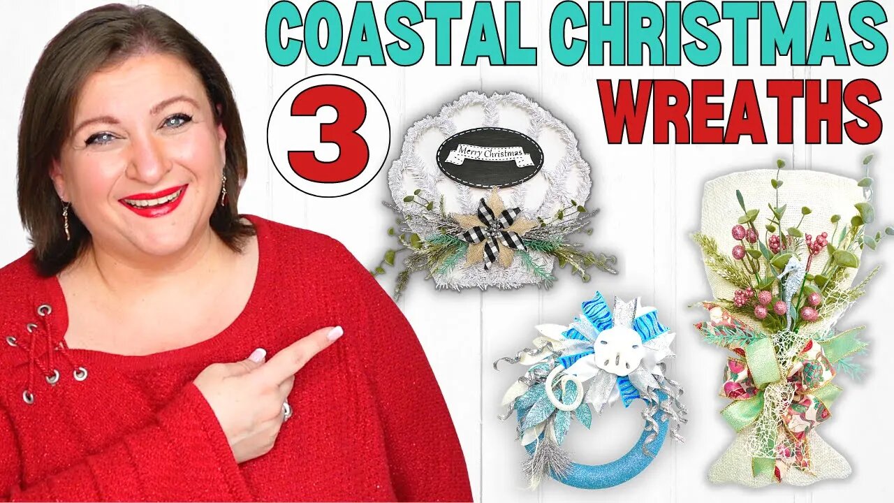 How to make Coastal Christmas Wreaths | Sea Shell Mermaid Tail Wreath Forms