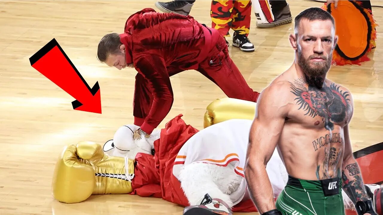 Connor McGregor KNOCKS OUT Miami Heat mascot at the NBA FINALS! Mascot RUSHED to the ER with INJURY!