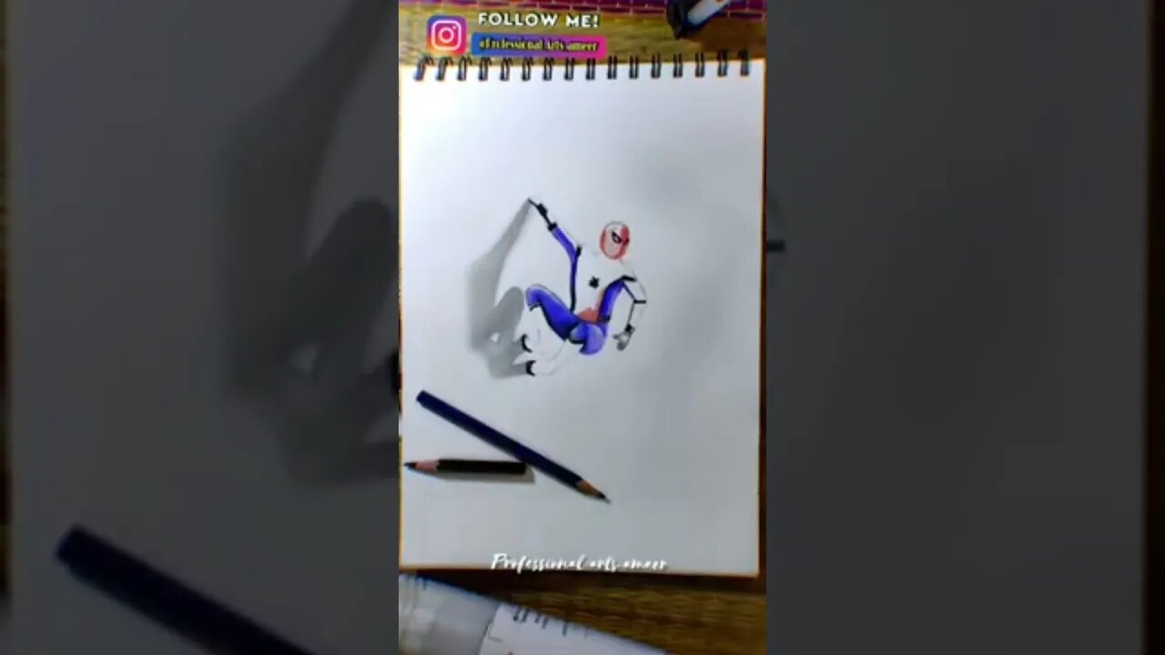 spider man 3d Drawing / subscribe and pls click the bell icon 🔔 #trending #shorts