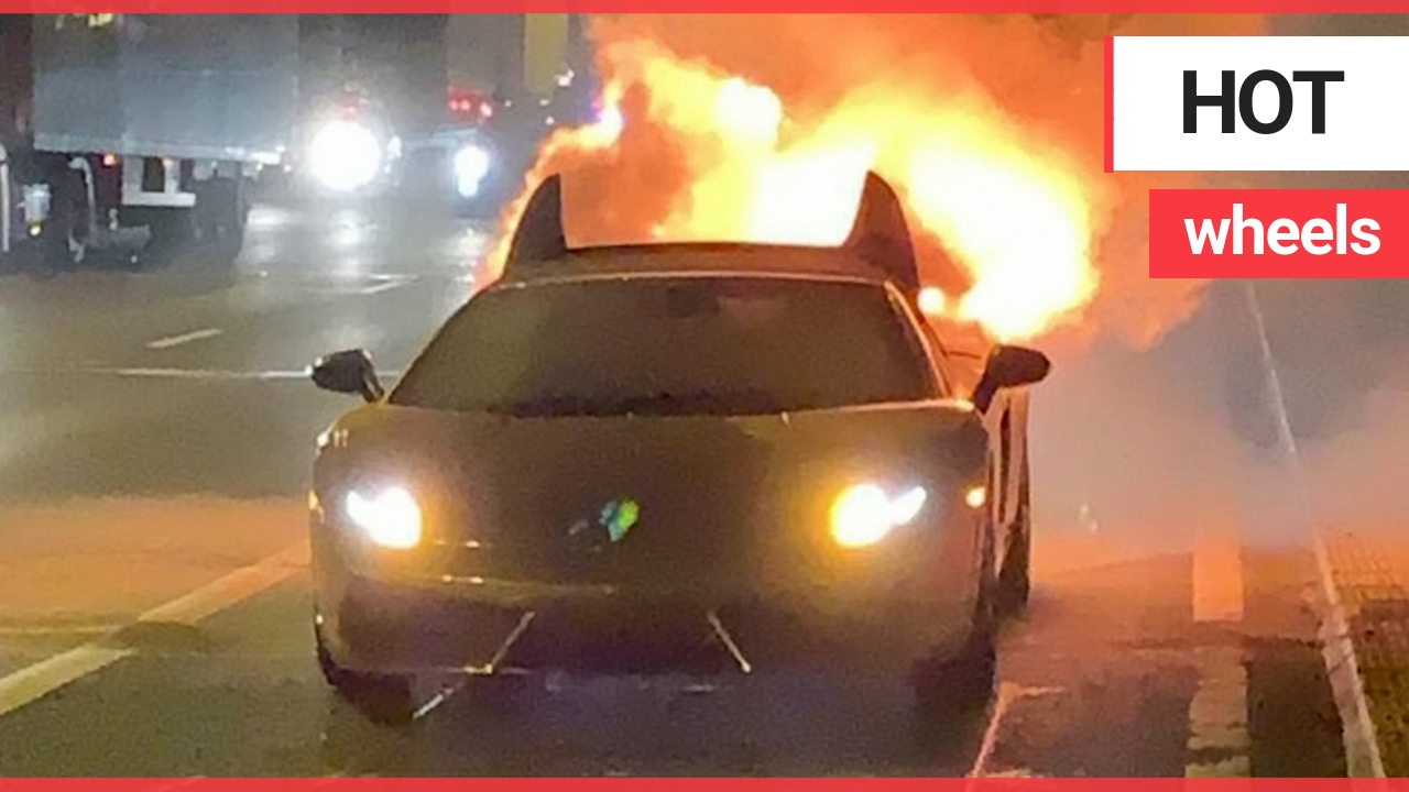 Driver left gutted after £125,000 Lamborghini Gallardo goes up in flames