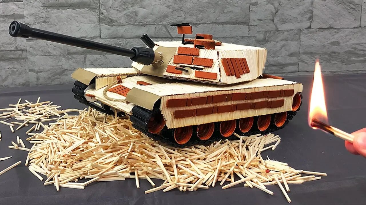 Tank from Matches - Matches Chain Reaction Domino Effect