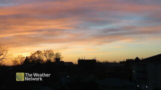 Cloud contours painted a range of colours during sunset