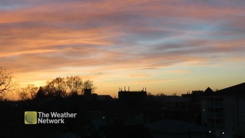 Cloud contours painted a range of colours during sunset