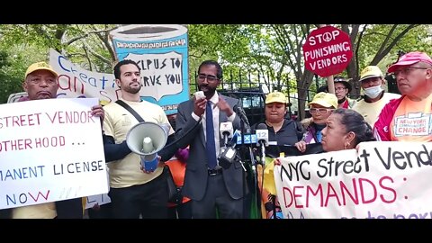 Councilman Shekar Krishnan Speaks at Street Vendor Project March Outside City Hall 9/29/2022