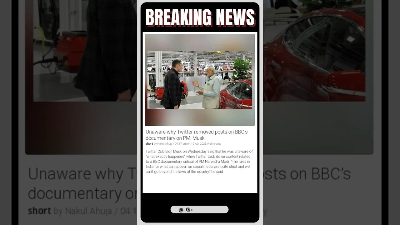 Elon Musk Ignorant of Twitter's Content Removal from BBC Documentary Critical of Indian PM Modi