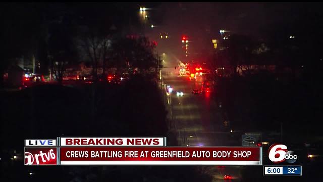 Fire at auto body shop spreads to other businesses in Greenfield