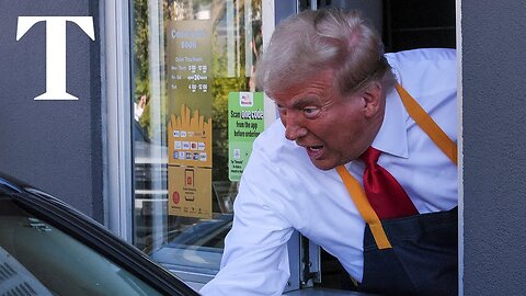 Donald Trump surprises McDonald's customers at a drive-through