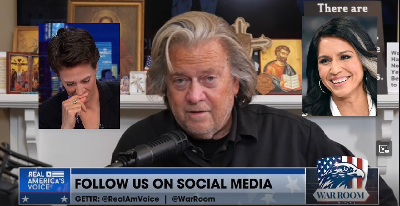 The Honny Badger is back! Bannon calls out Rachel Maddow for her absurd attack on Tulsi Maddow.