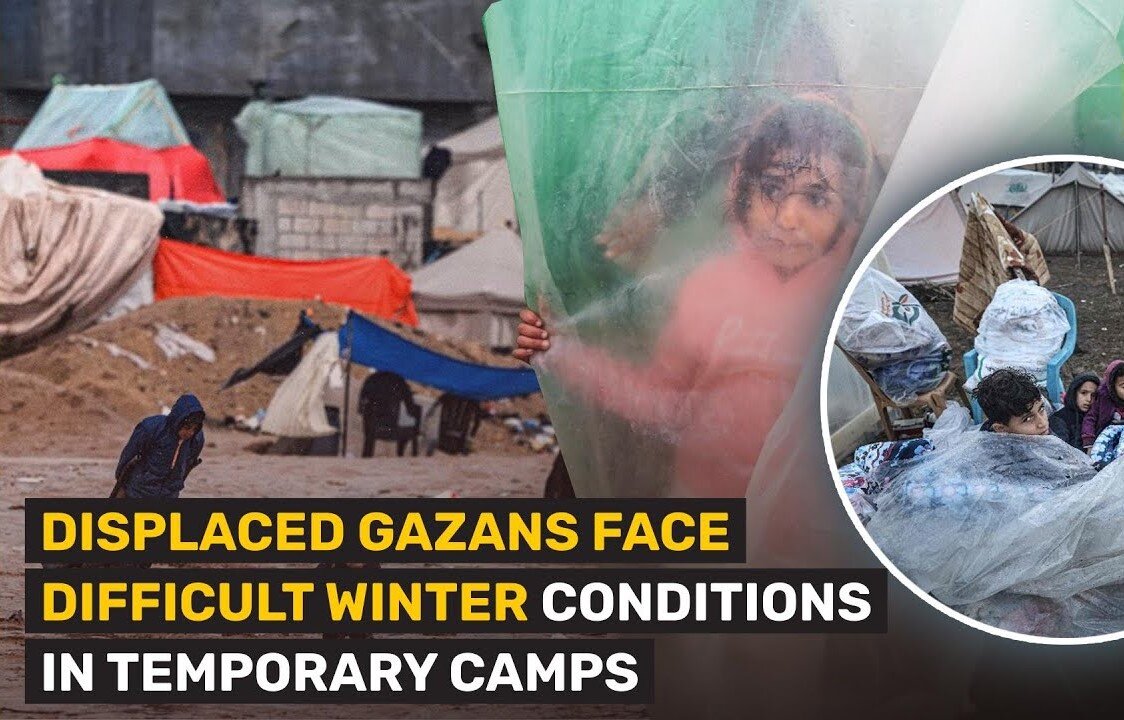 DISPLACED GAZANS FACE DIFFICULT WINTER CONDITIONS IN TEMPORARY CAMPS