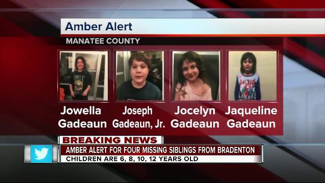 AMBER Alert issued for four Manatee County children