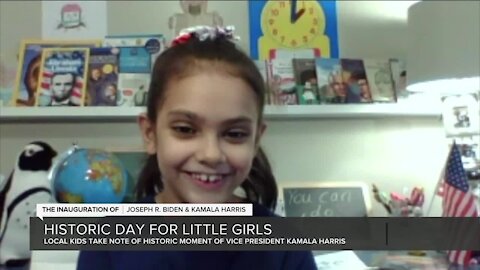 Local kids take not of historic moment of Vice President Kamala Harris