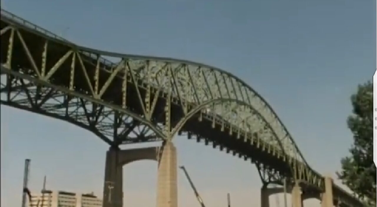 The Burlington Skyway construction in 1986