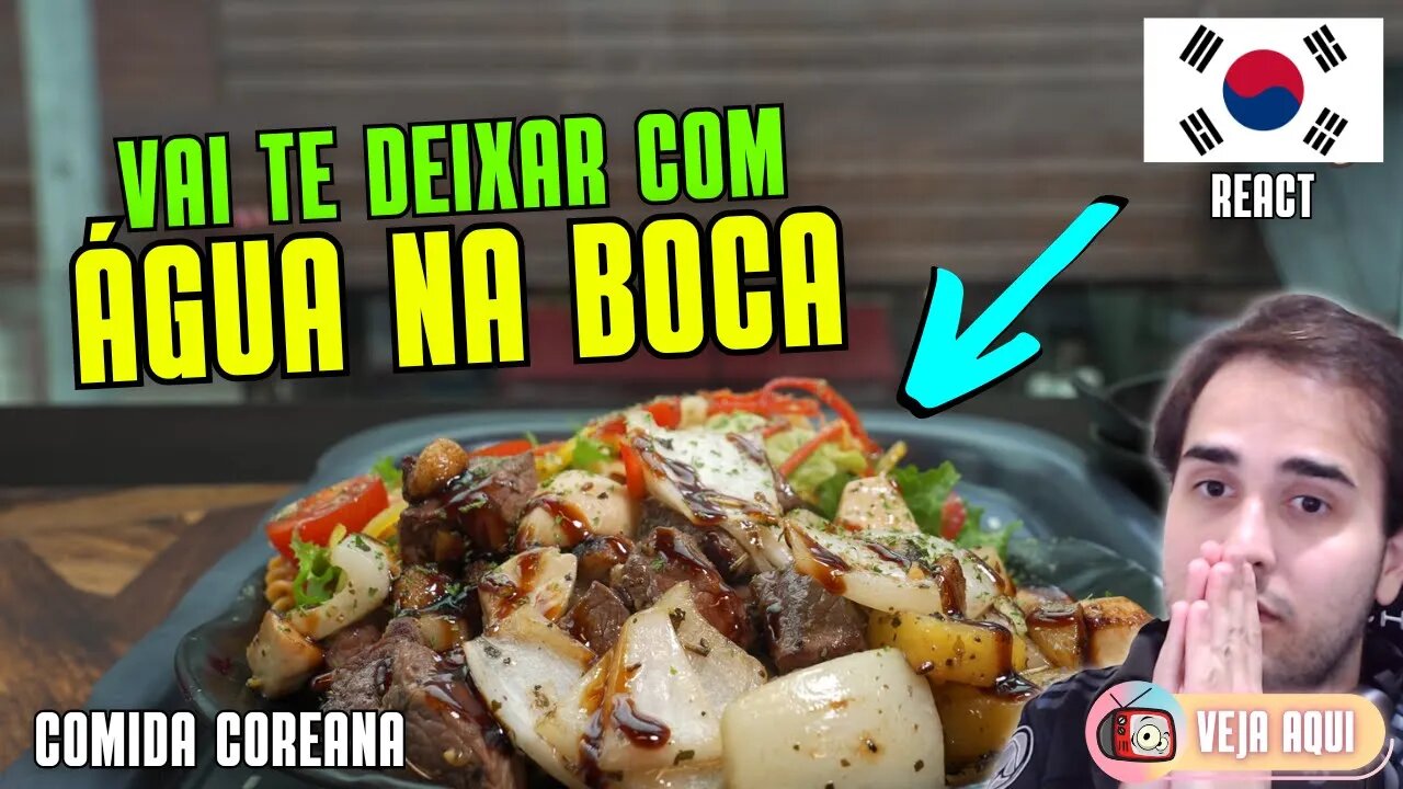 Esse prato vai ter deixar com ÁGUA NA BOCA! Reagindo a COMIDAS DE RUA COREANAS | Veja Aqui Reacts