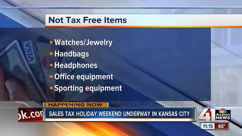 Tax-free weekend underway in KCMO