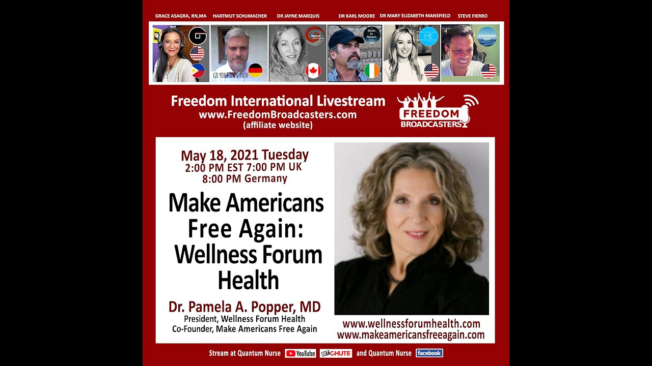 Dr. Pam Popper - Make Americans Free Again: Wellness Forum Health @ QN Freedom Int'l Live