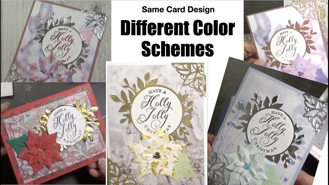 Same Card Design Different Colors Schemes Christmas Cards