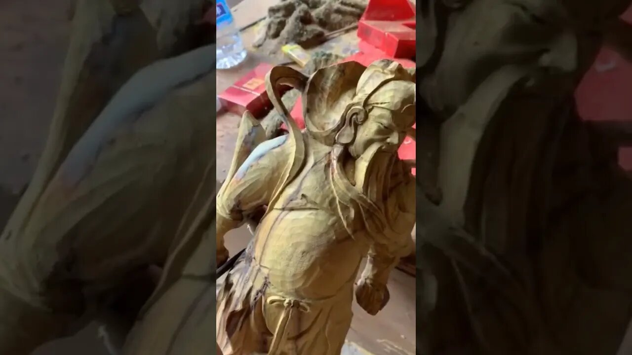 wooden Guan yu , wood scopture