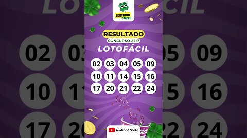 🍀 Resultado LOTOFACIL 2717 | Sentindo Sorte #shorts