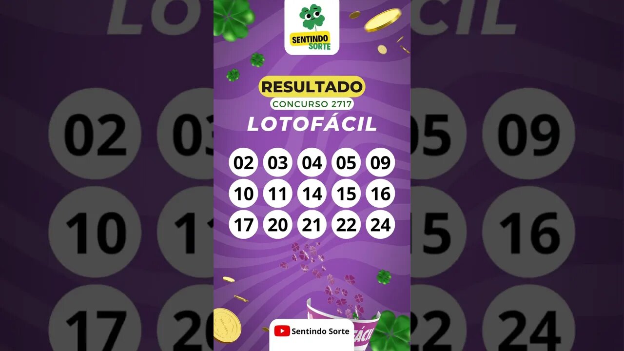 🍀 Resultado LOTOFACIL 2717 | Sentindo Sorte #shorts