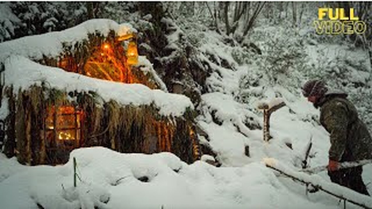 6 DAY Full Video Building a natural living shelter with a fireplace | Daily Natural Shelter