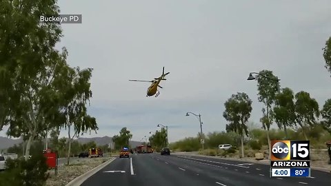 Buckeye officer involved in crash, airlifted to hospital