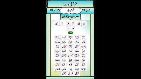 Noorani Qaida Lesson 13 Sabak No 13 Page No 18