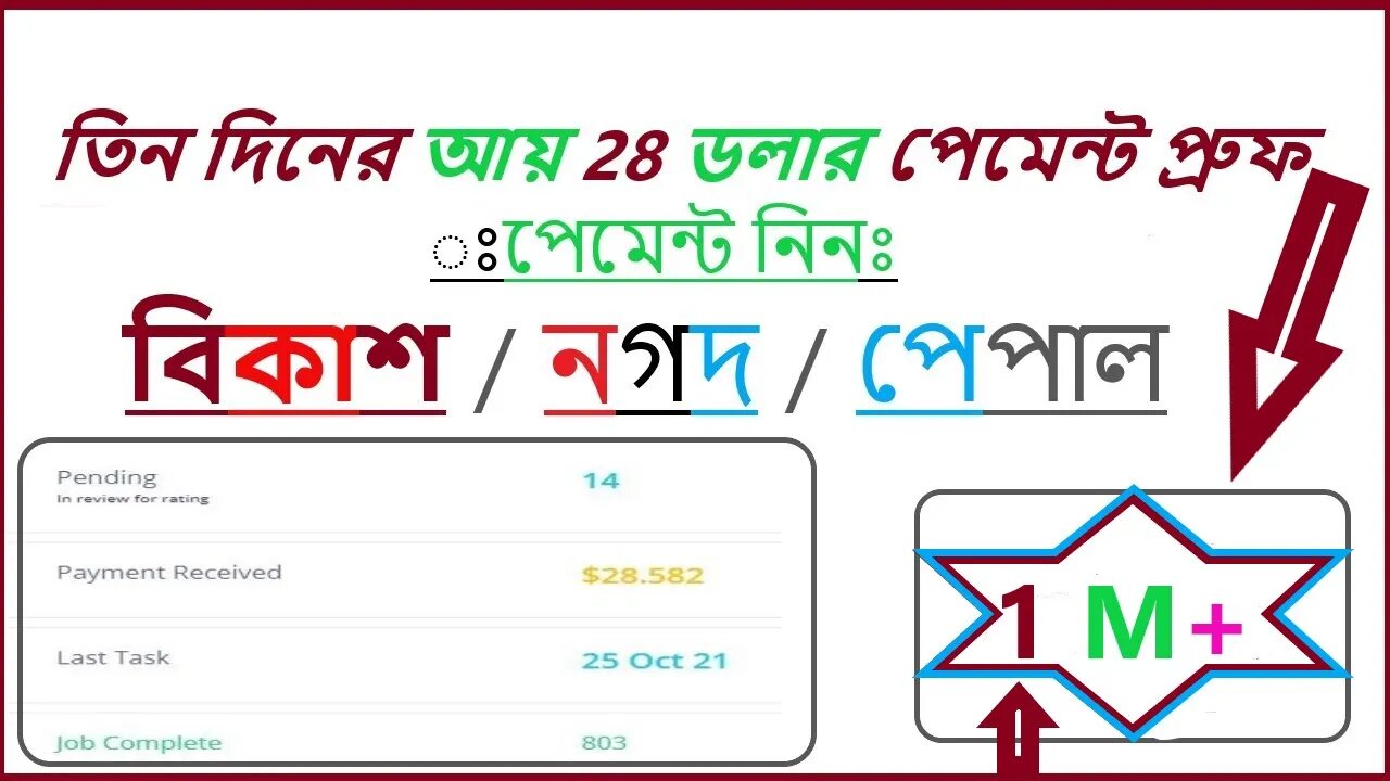 Bkash-Nagad-Paypal-Payment Proof Bangla Income-Earn $600 From WorkUpJob-রিযেল ইনকাম 2022 -Worldwide