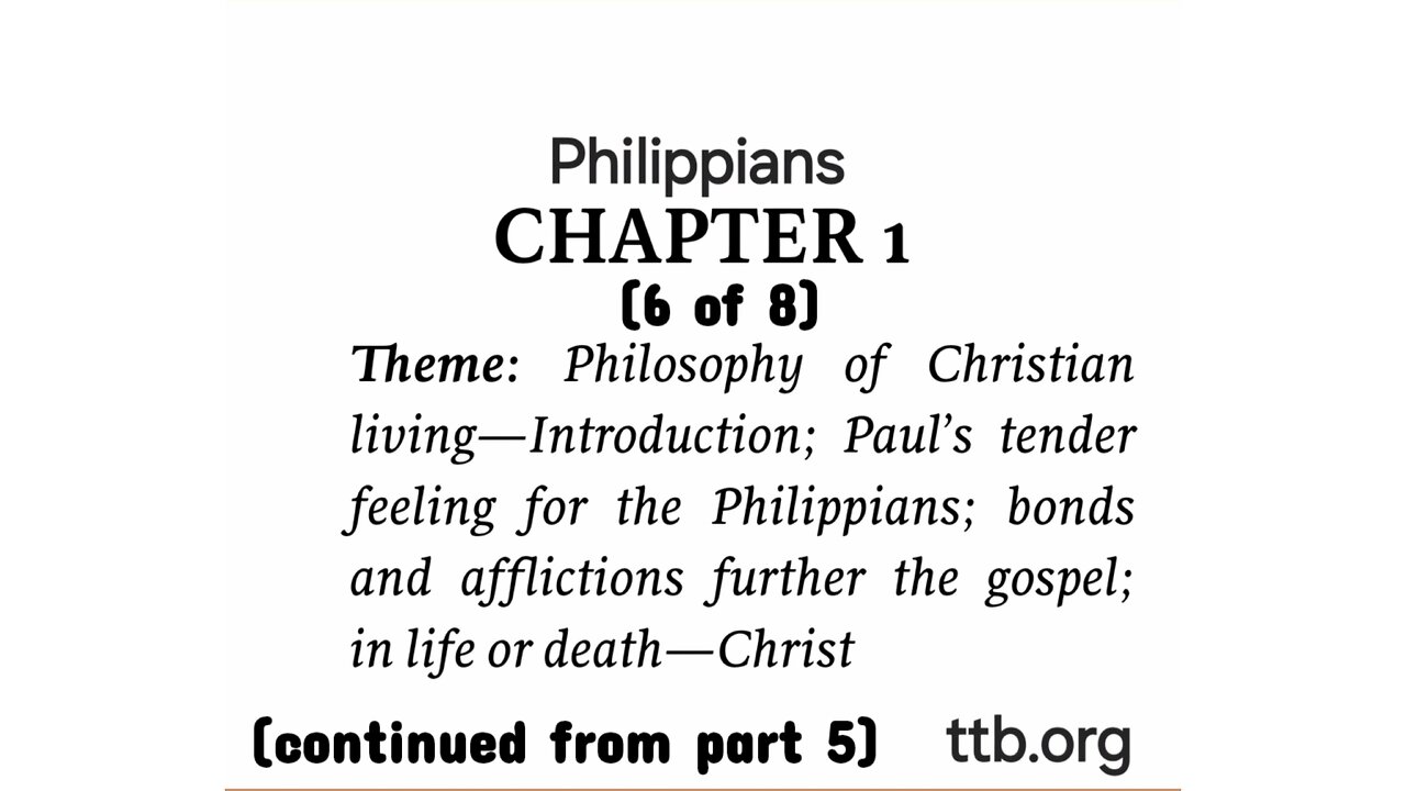 Philippians Chapter 1 (Bible Study) (6 of 8)