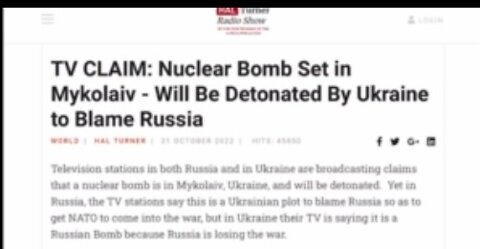 💥BREAKING NEWS💥10/22/22 ⚠️FALSE FLAG ATTACK by NAZI REGIME of UKRAINE⚠️