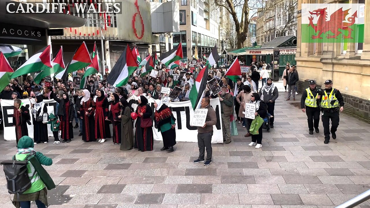 March for Palestinian Land, The Hayes Street, Cardiff Wales