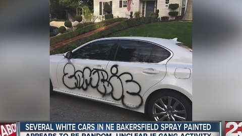 Several NE Bakersfield cars tagged with graffiti