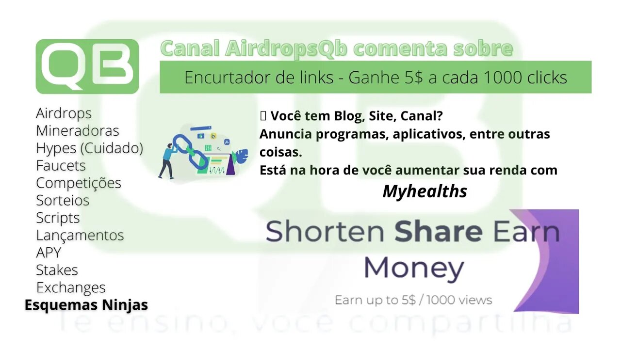 #Site - #MyHealths - #Encurtador - #Ganhe 5$ a cada 1000 #cliques