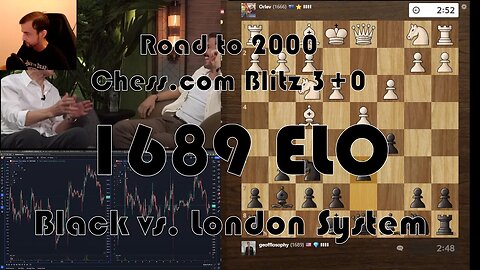 Road to 2000 #131 - 1689 ELO - Chess.com Blitz 3+0 - Black vs. London System