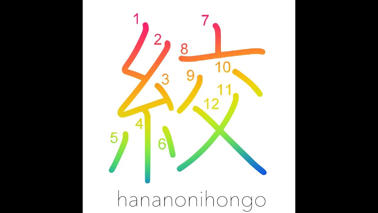 絞 - strangle/constrict/wring- Learn how to write Japanese Kanji 絞 - hananonihongo.com