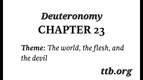 Deuteronomy Chapter 23 (Bible Study)