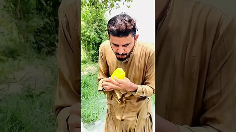 He is Enjoying Eating Mango in Tubewell Water #food #mango #tubewell #ytshorts #shortsfeed #fyp